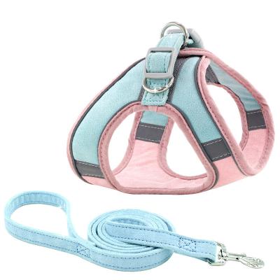 China Wholesale High Quality Adjustable Breathable Reflective Cotton Dog Harness And Leash Set Dog Harness for sale