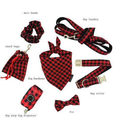 China Good Quality Personalized Custom Printed Hair Bands Bandanas Snack Bag Dog Poop Bag Dispenser Holder Dog Link Dog Collar and Pet Leashes Set for sale