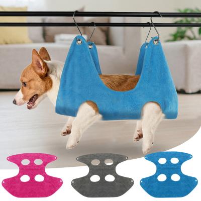 China Breathable Pet Hammock Harness Grooming Aid 2 in 1 Drying Towel for Dog and Cat Hammock Restraint Bag for sale