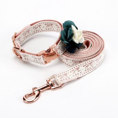 China 2020 Viable Wholesale New Arrival Luxury Lace Dog Collar, Custom Leash and Designer High Quality Dog Collar for sale