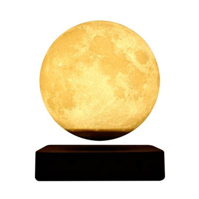 China Magnetic Levitation Technology New Modern Bedroom Smart Read Night Moon Magnetic Floating Table Lamp for sale