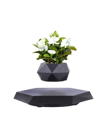 China Magnetic Levitation Tech House Flowing Decoration Magnetic Levitation Jardiniere Unique Shaped Wooden Floating Pots For Plants Te koop