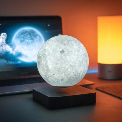 China Minimalist Touch Control Shine 3D Printing Lunar Lamp Color Changing 3D LED Magneitc Levitation 14cm Moon for sale