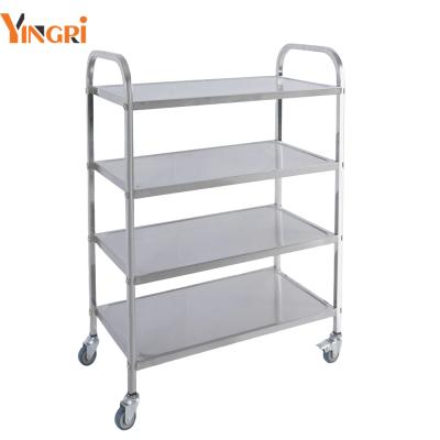 China 201 Stainless Steel Hotel Restaurant Kitchen Equipment Catering Service Storage Cart Food Serving Cart 4 Tiers for sale