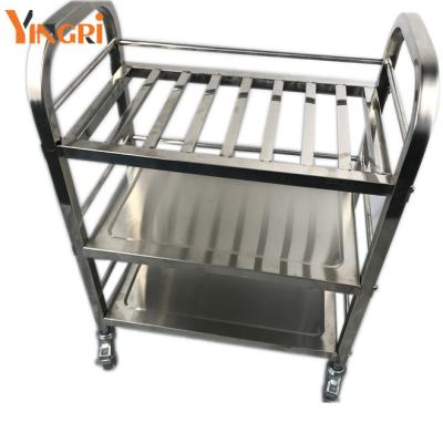 China 201 Stainless Steel Restaurant Hot Pot Rack Dish Rack Kitchen Shelf Multi-Layer BBQ Grill Dining Car Cart for sale