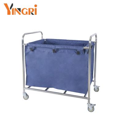 China High Quality Stainless Steel 201 Stainless Steel House Keeping Laundry Trolley-Laundry Linen Carts for sale