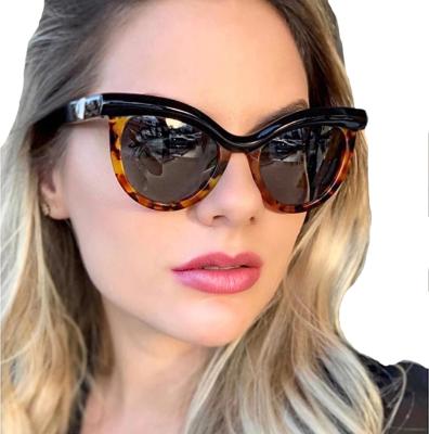 China 2021 Cat Eye Style Leopard Sunglasses Anti Vintage UV400 Women Gradient Insti Brand Design Classic Sun Glasses for sale