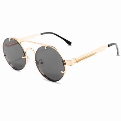 China Fashion Sunglasses Round Shades Eyewear Gafas de Sol Sunglass UV400 Vintage Glass Metal Sun Glasses Women Men Steampunk Sun Glasses Brand Design for sale