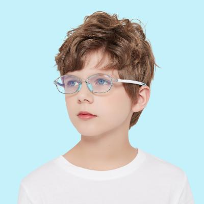 China Anti Ray Classic Blue TR Eyesight Anti-blue Glasses For Boys Girls With Adjustable Temples Fashion Kids Computer Glasses Wholesale for sale