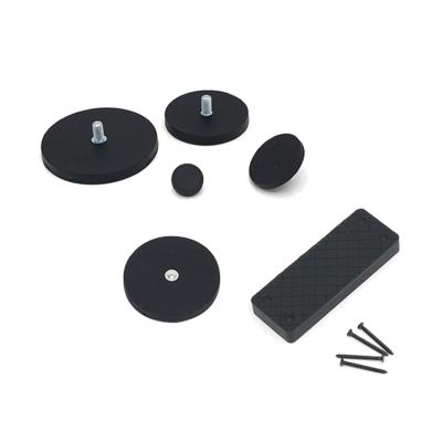 China Industrial Permanent Powerful Rubber Coated Neodymium Pot Magnet Rubber Countersunk Magnet With Screw Thread for sale