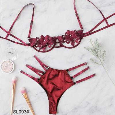 China 2019 Sexy Lingerie Bra Suit Black Appliques Scale-cut Suggest Women Lingerie Bra And Panty Sets Sexy for sale