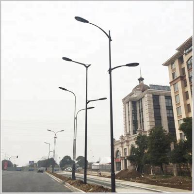 China 2021 Square New Design Hot Dip Galvanized Steel Double Arm Street Light Pole 6m 9m 12m Price for sale