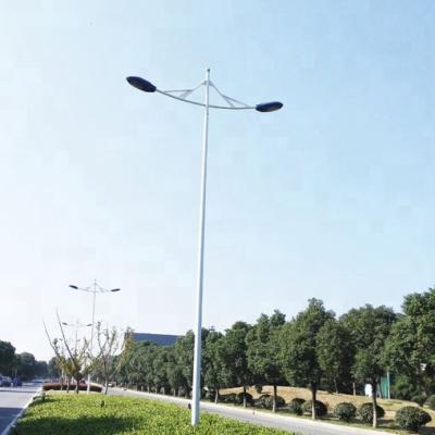 China Outdoor single arm double arm illumination hot dip galvanized steel column road lighting pole 3-15m with factory price for sale