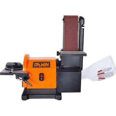 China 120V 3/4HP Wood Sanding Metalwork Polishing Wide Belt Sander With Grinding Wheel for sale