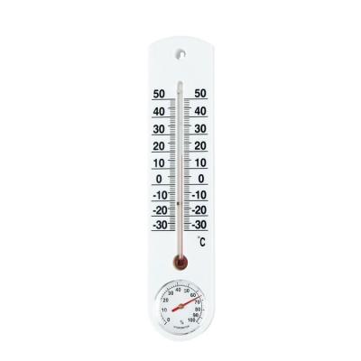 China 2021 new design double display indoor and outdoor wooden thermometer plastic wall factory promotion for sale