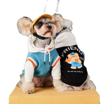 China Autumn And Winter Pet Sustainable Two Hoodies Pet Colored Hoodies Fashion Dog Hoodie Clothes for sale