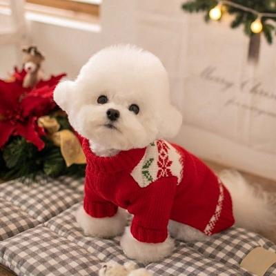 China Sustainable Teddy Dog Pet Clothes Knitted Sweaters For Dogs Pet Christmas Sweater Schnauzer Teddy Shirt for sale