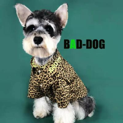 China Sustainable Leopard Print Dog Shirts Pet Supplies Wholesale Party Dog Clothes for sale