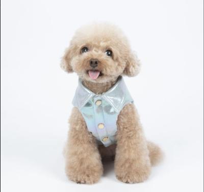 China Viable the new autumn and winter pet clothes dog shiny leather jacket with plush dogs and cats wear coats for sale