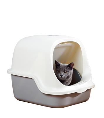 China Viable Pets Bedpan Fully Enclosed Cat Litter Box Home Clean Kitten Puppy Training Toilet CatsSand Splash Proof Box for sale