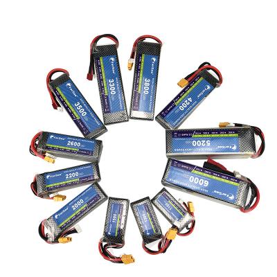 China High Capacity RC Lipo Battery 2S 3S 4S 5S 6S 6000mah 100C Graphene Small Size Cell For RC Car Drone Helicopter Batteries for sale