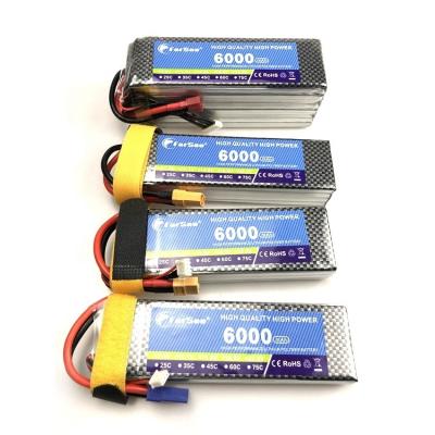 China RC Toys 4S 14.8V Lipo Battery 6000mah 25C 30C 35C 40C For RC Car Vehicle Truck Helicopter Boats Quadrotor 4S LiPo Airplane for sale