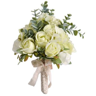 China Wholesale Silk Wedding Ins Style Bouquet Decoration Flower Rose Artificial Hydrangea Flower Silk Bouquet for sale