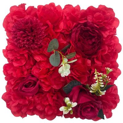 China Home.Party.Restaurant.Bar.Hotel.Wedding Simulation Wedding Rose Background Wall Decoration Photography Artificial Flower Wall 25*25CM Fake for sale