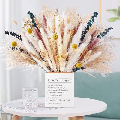 China Natural Touch Remix Small Pampas Grass Bouquet Set Wedding Home Decor Dried Flowers Plants for sale