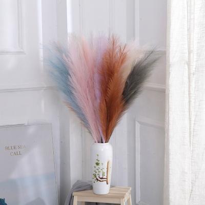 China Natural Touch Colorful Artificial Pampas Grass Bouquet Home Decoration Dried Pampas Grass Flower Plants Decor for sale