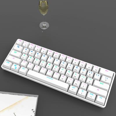 China Anti-ghosting 61 Keys GK021 PBT Keycaps Hotswap Three Modes 2.4G RGB Wireless Mechanical Gaming Keyboard for sale