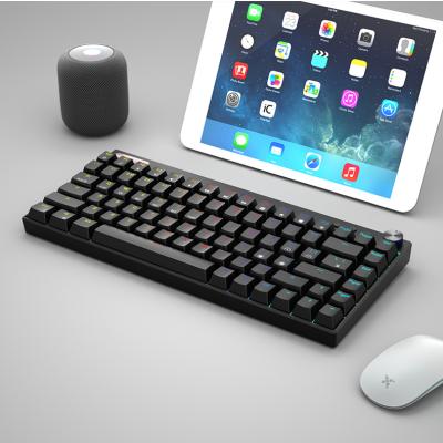 China Anti-Ghosting Keys Exchange PBT Keytop Brown Axle Three Axis Dark Hot Modes RGB 2.4G Radio Mechanical Gaming Keyboard for sale