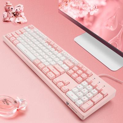 China High Quality Anti-Ghosting 98 Keys N-K60 Office Home PBT 7 Color Backlight PC Computer USB Wired Gaming Keyboard for sale