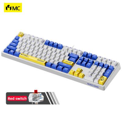 China Hot Selling 108 Keys Anti-ghosting KB108 Red Axis PBT Keycap PC RGB Wired Mechanical Gaming Keyboard for sale