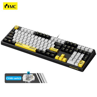 China Anti-ghosting Hot Sale KB108 Axis 108 Keys PBT Keycap Cyan RGB PC Wired Mechanical Gaming Keyboard for sale