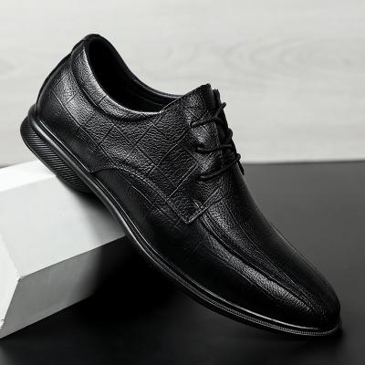 China P0111 Men's Wedding Anti-slippery Office Led Toe Lace-Up Business Dress Shoes Leather Shoes for sale