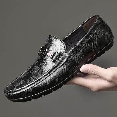 China P0145 Fashion Men's Casual Shoes High Quality Genuine Leather Lightweight Leather Trim Shoes for sale