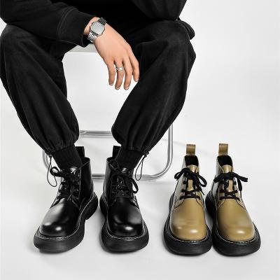 China Other New A0054 New Martin Boots Men&'s S Style British Leather Boots Tend Black Thick-Soled Men's Boots for sale