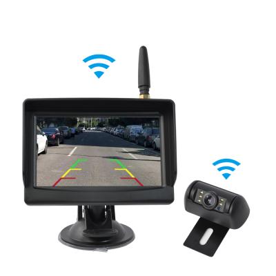 China Waterproof 4.3 Inch Car Rear View Camera Wireless Backup Kit Monitor Reverse System For Car Pickup Vans SUV for sale