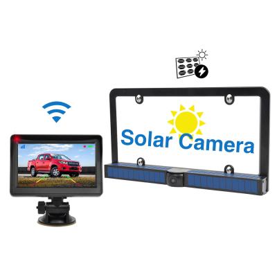 China US Solar Power DIY System Car Rear View Camera Solar Wireless Rearview Camera Car Camera Monitor Backup System for sale