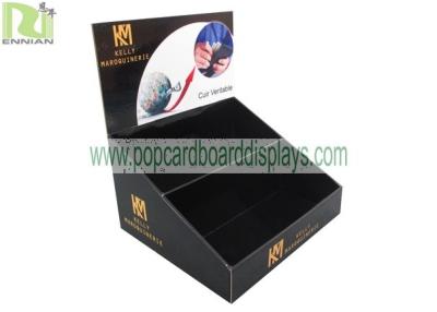 China Dismountable Cardboard Counter Displays Two Tiers Black Cardboard Display Racks for sale