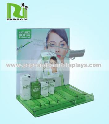 China Green color corrugated cardboard display stand shelf with hooks for sale