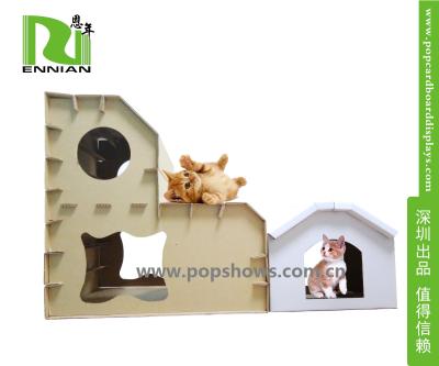 Chine Adapté aux besoins du client imprimant la maison de théâtre de carton de chien de chat/Chambre, carton joue pour des enfants à vendre