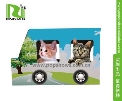 Chine Autobus d'intérieur de chat de Chambre de Kitty de meubles de carton ondulé ambiant à vendre