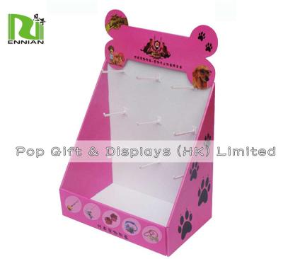 China Pink Children'S Rubber Band Cardboard Counter Displays With Gloss Lamination for sale