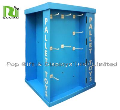 China Corrugated Cardboard Pallet Custom Pop Displays With Plastic Peg Hooks for sale