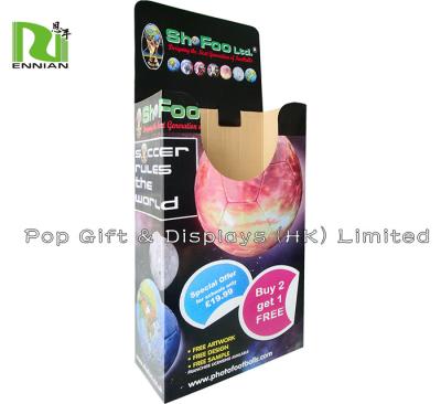 China Pos Supermarket Footballs Stand Cardboard Pallet Racks With Die Cut for sale