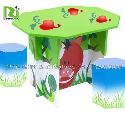 China Recyclable Cardboard Furniture Display Beautiful Kids Cardboard Chair And Desk for sale