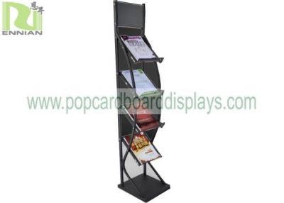 China Magazine Brochure Display Racks Stand 4 Tiers Solid Structure With Painted Surface for sale