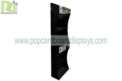 China Black Plastic Table Display Stands , Acrylic Tiered Display Stands With Metal Hooks for sale